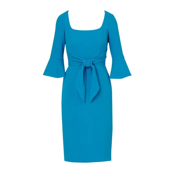 Adrianna Papell Womens Bell Sleeve Tie Front Dress Deep Cerulean Blue 4 - Image 10