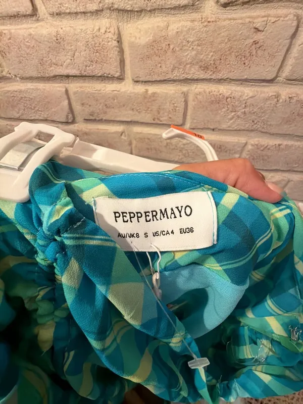Peppermayo Ariette Mini Skirt Green Check - Image 3