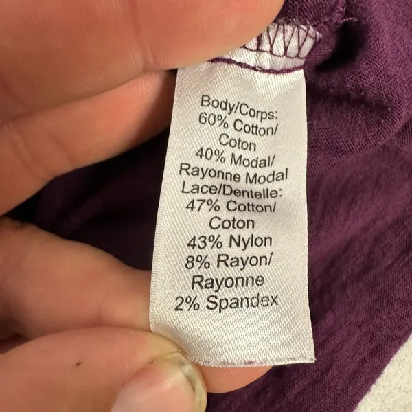 Maurices Womens Long Sleeve Purple Lace Top Size L - Image 4