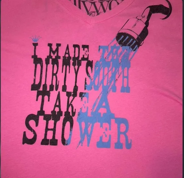 Y2K Dirty Hollywood Pink Graphic Tee Sunset Strip‎ Edgy Slogan Shirt Medium - Image 2