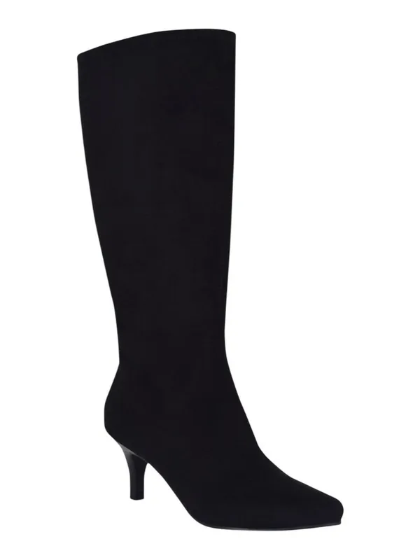 Impo Namora Stretch Knee Boots, Faux Suede Kitten Heel 500339 Black Suedy 6M - Image 12