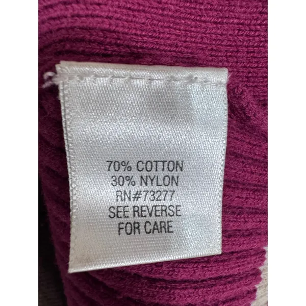 Croft & Barrow L‎ Purple Sweater Women's Striped V-Neck 3/4 Sleeve - Image 5