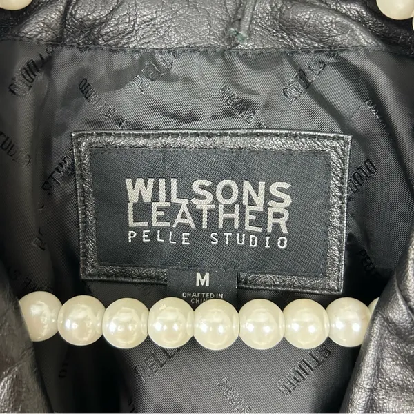 Wilson’s Leather 100% Leather Black Blazer Jacket Size M - Image 11