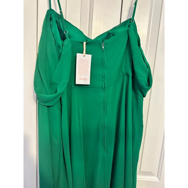 ModCloth‎ Maxi Dress Cold Shoulder Emerald Green Formal Gown NWT Romantic 26 - Image 4