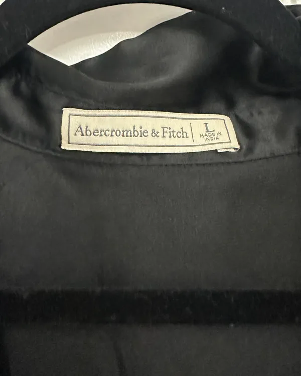Black Satin Button Down Blouse - Image 2