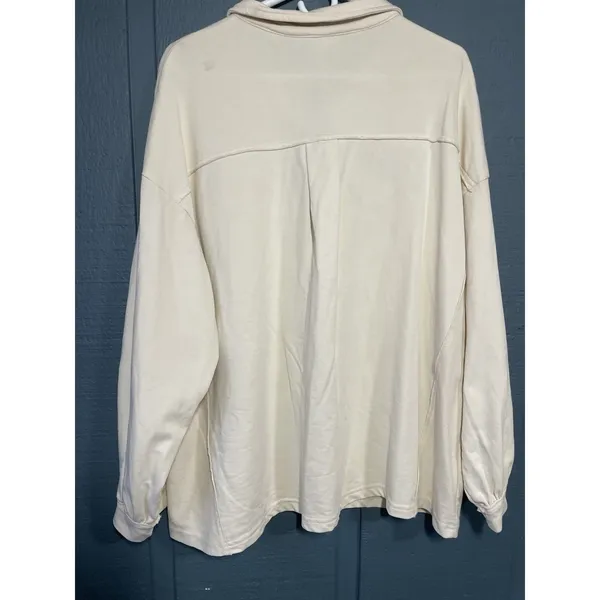 Peach‎ Love California Botton Up Shirt in a sandstone or cream color - Image 9