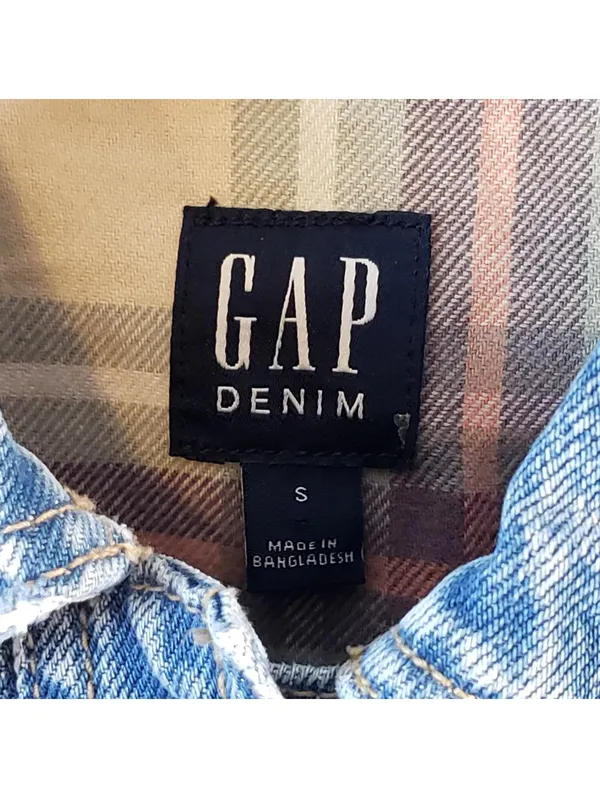 Gap Vintage Icon J Women's Light Blue Denim Jacket Collared Button Size S - Image 4
