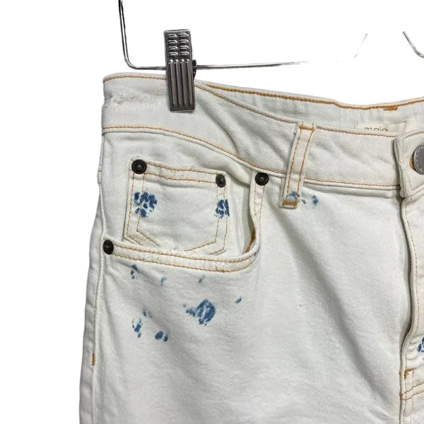 Maje Acid Wash Straight Leg Jeans White Denim Size 40 / US‎ 8 - Image 9
