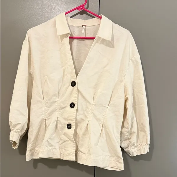 Free People Night Moves Top Ivory Size Medium Peplum Design - Image 3