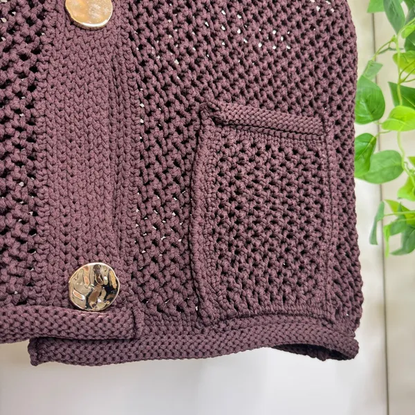 NWT Vigoss Trendy Chocolate Coffee Brown Chunky Knit Sweater Vest L Large NEW - Image 7