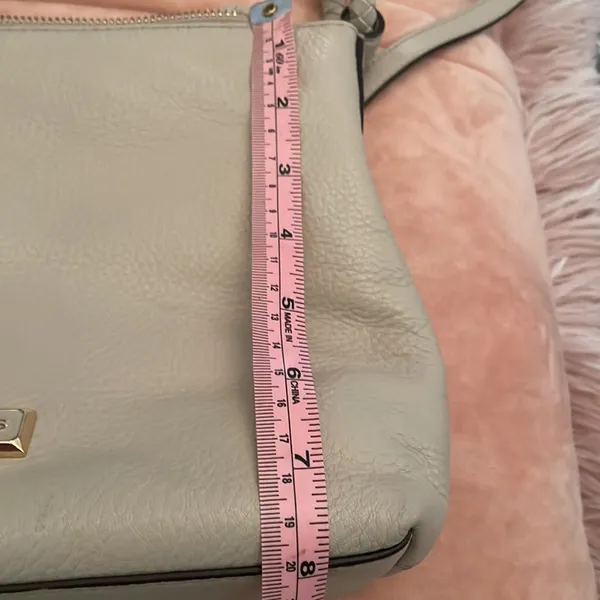 M K Stone colored pebbled leather. Excellent Condition. - Image 6