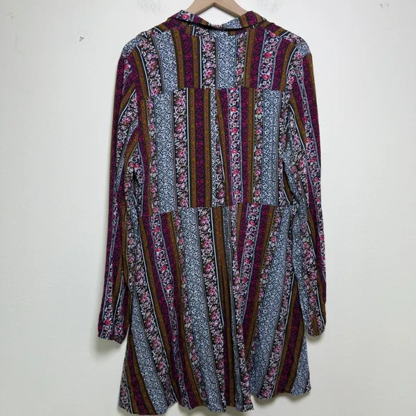 Natural Life Women Ansley Dress Large Multicolor Boho Floral Patchwork Hippie‎ - Image 8