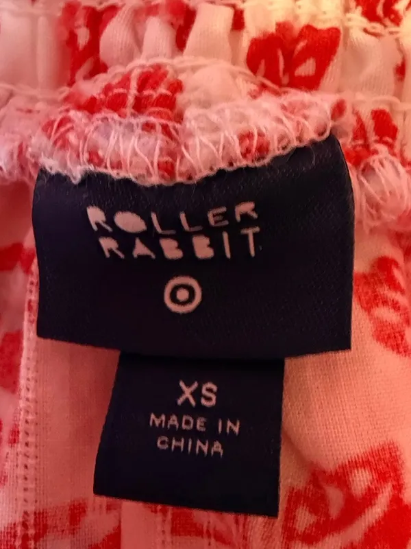 NWT Roller Rabbit for Target Red Floral Tiered Mini Skirt Smocked Eyelet Sz XS - Image 5