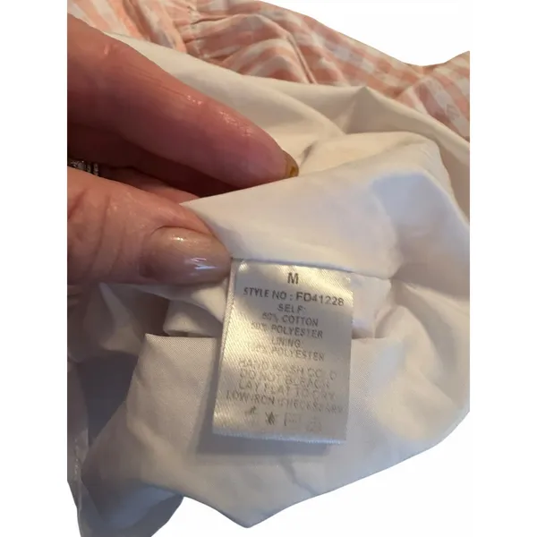 Calista Pink and White Gingham Dress - Size M - Image 13