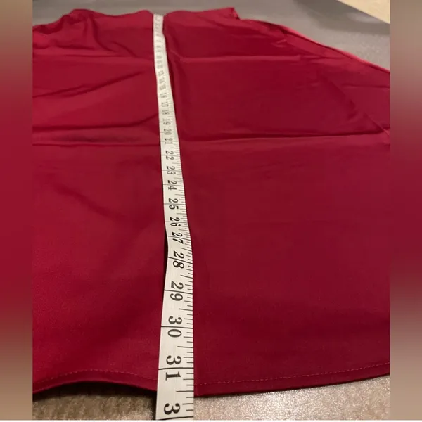 Zara A-line Burgundy Satin Midi Skirt Size S - Image 3