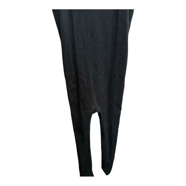 Colsie Black Spaghetti Strap Ribbed Pant Jumpsuit Size Large - Image 4