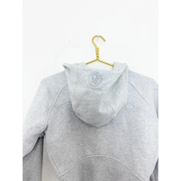 Lululemon Scuba Full-Zip Cropped Hoodie Gray Athletic Workout - Image 11