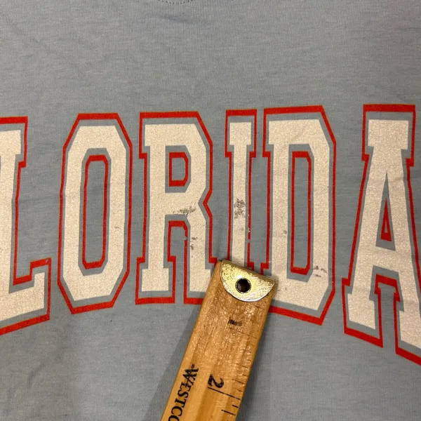 NEW Florida Graphic T-Shirt Womens S Blue V-Neck Short Sleeve‎ Casual Top Tee - Image 5