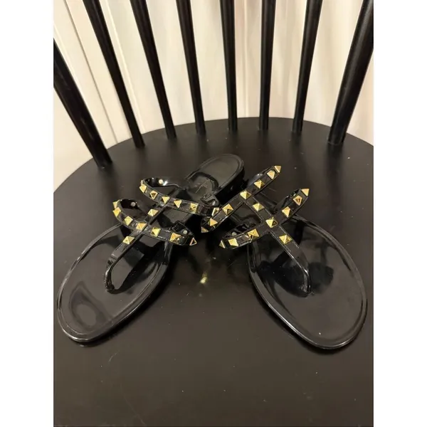 Nicole Miller black jelly studded sandals size 6 - Image 6