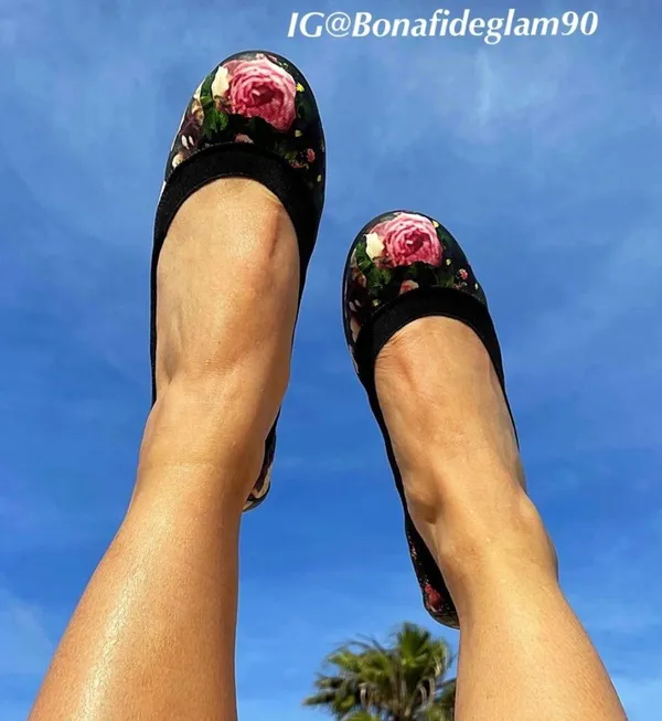 Givenchy rose floral-print camouflage elasticated ballet flats size 36.5 US 6 - Image 14