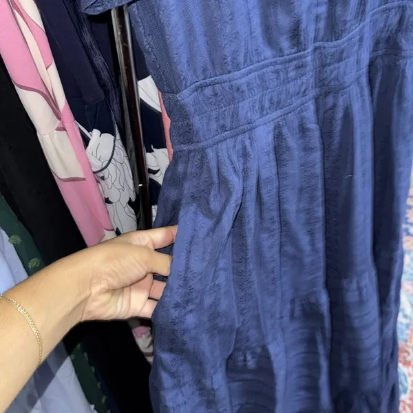 Cotton pocket Navy Blue Maxi Dress - Image 10