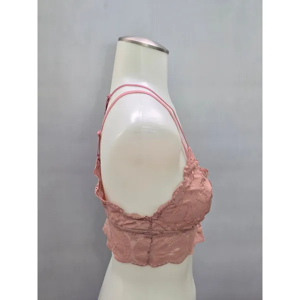 Aerie Pink Whimsy Romantic Boudoir Bridal Cottage Lingerie Lace Bralette Small - Image 4