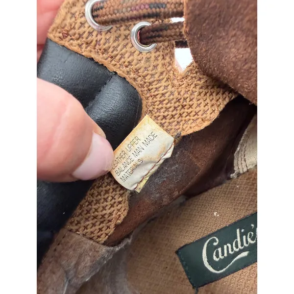 Candies Ankle Boots Womens 7.5 Brown Leather Lug Sole Vintage 90s Grunge Utility - Image 8
