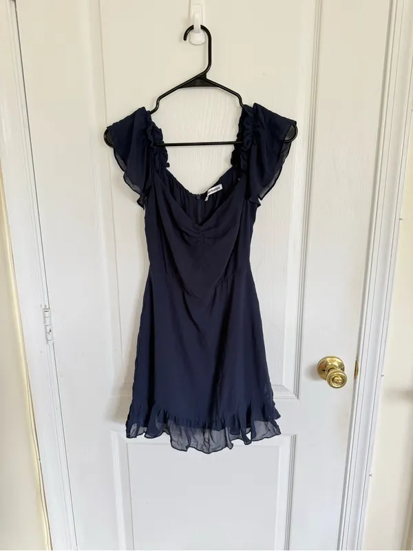 Reformation Hyacinth Navy Blue Mini Dress - Image 2