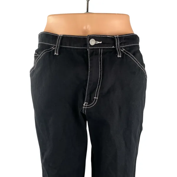 Dickies Carpenter Women's Black High Waisted Straight Leg Cargo Denim Jeans Sz 5 - Image 2