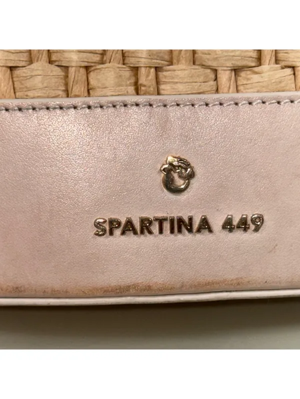 Spartina 449 Woven Straw Bucket Crossbody Bag Bamboo Tassels Cream - Image 4