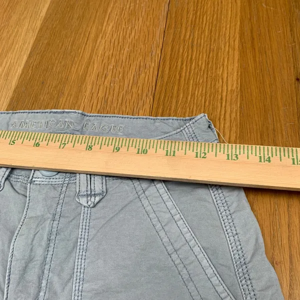 American‎ Eagle Baggy Jogger Cargo Pants Women 0 Blue Gray Stretch Wide Leg Y2K - Image 3