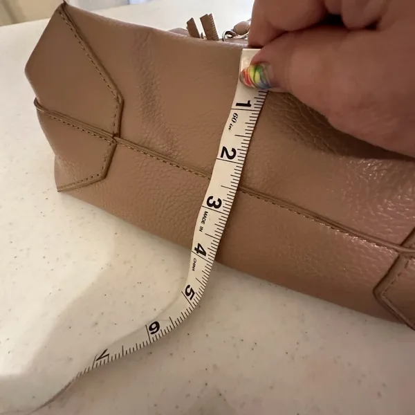 Taupe Faux leather tote - Image 9