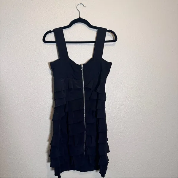 Alexander Wang Black Silk Bustier Silk Mini Dress Womens 4 Ruffled Tiered Goth - Image 7