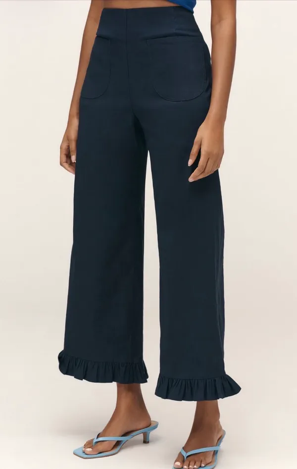 Anthropologie Maeve The Colette Ruffle-Hem Crop Wide-Leg Pants, Size 31 - Image 4