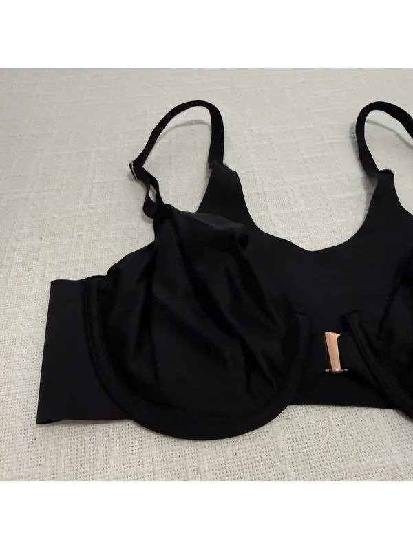 Soma 32C Vanishing 360 Unlined Perfect Coverage Black Bra Underwire Front Close - Image 8