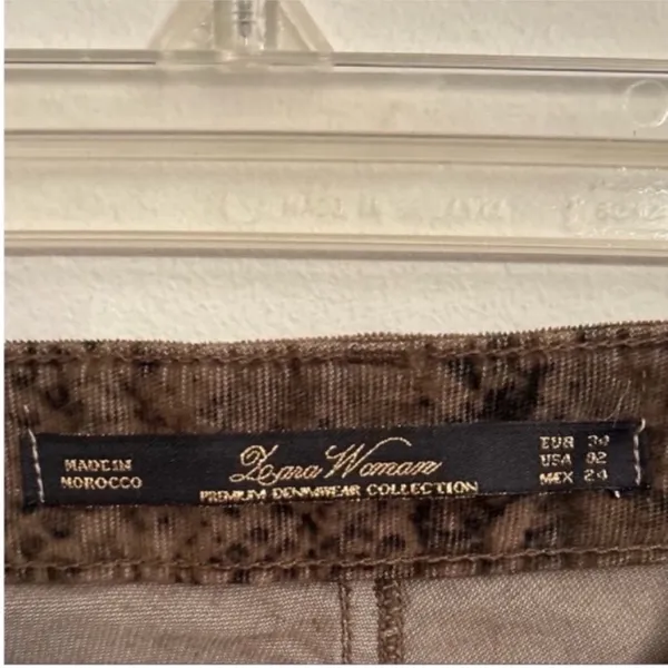 Women’s Zara Brown Black Animal Snake Print Corduroy Pants Jeans Size 2 - Image 8