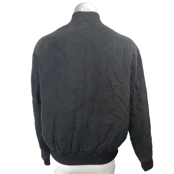 Pins and Needles Women's Black Full Zip Long Sleeve Quilted Bomber Coat Jacket M - Image 2