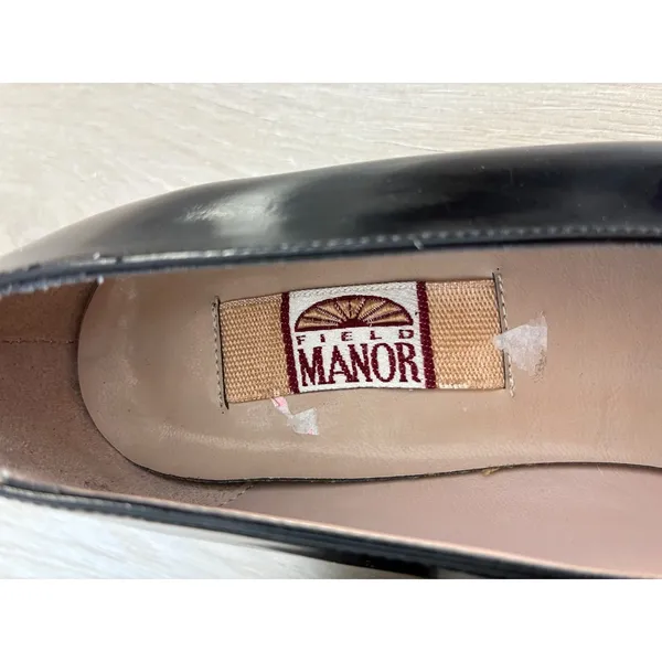 Field & Manor Black Patent Leather Pointed Toe Block Pumps Made in‎ Italy S 6.5 - Image 4