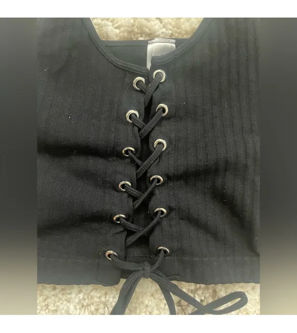 Black Tie Up Top - Image 2