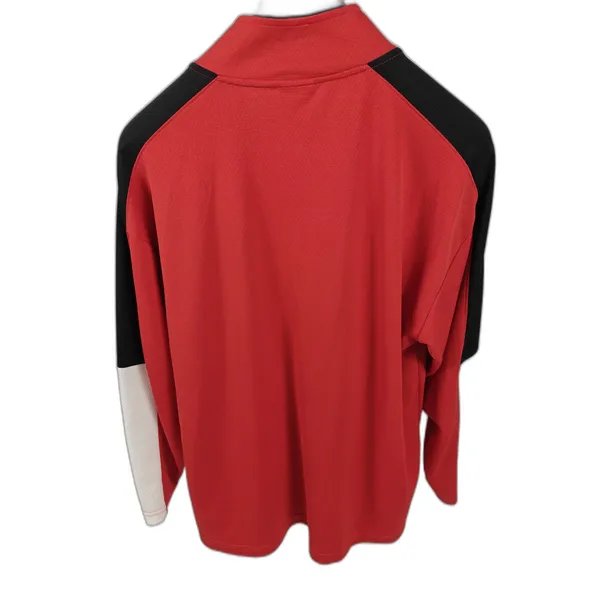 Men’s Chicago Blackhawks NHL Quarter Zip Pullover Red XL - Image 2