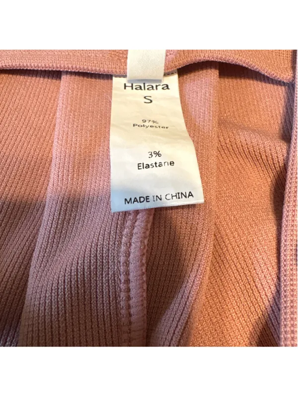 Halara Pockets Waffle Casual Short Overalls Size S (oversized) Muted Pink - Image 6
