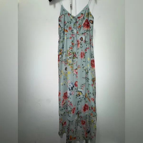 $395 Alice+Olivia Mabel Light Blue Floral Midi Dress 0 - Image 12