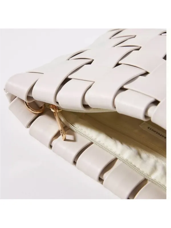 Anthropologie Lindy Woven Clutch Cream crossbody - Image 3