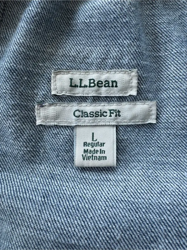 L.L. Bean Drawstring Waist Soft Drapey Denim Wide Leg Jeans Large - Image 9