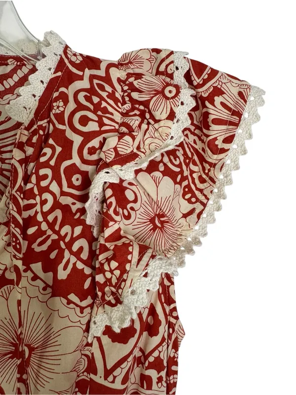 Pinch Cotton Maren Retro Floral Dress with Tie Neck Size S - Image 7