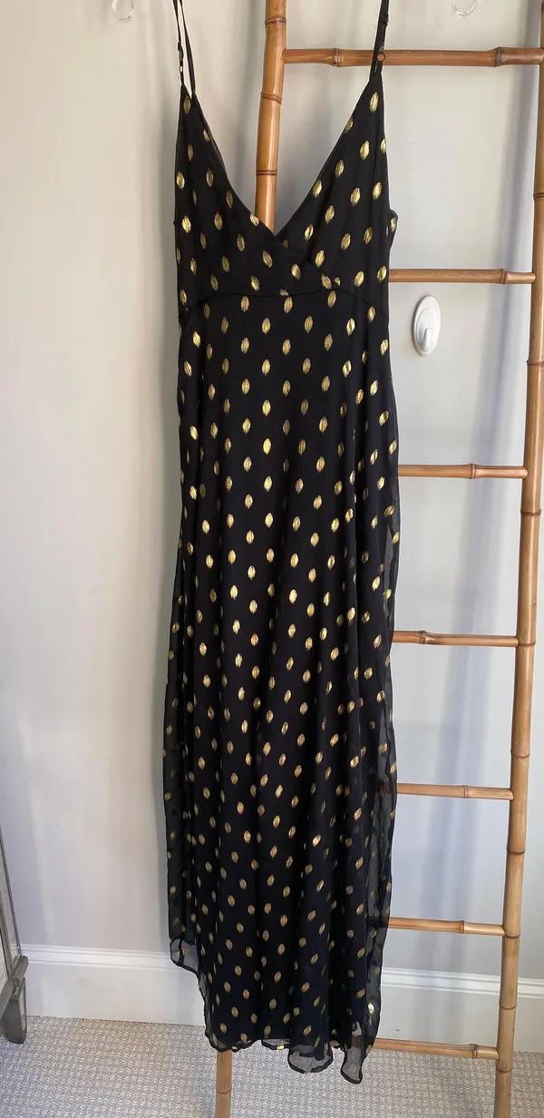 Lulus Black and Gold Maxi Dress M - Image 2