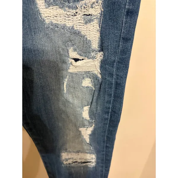 Guess Los Angeles Womens Skinny Distressed Jeans Medium Wash Blue Size 30 - Image 4