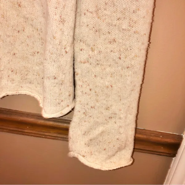 Express Wool Blend Speckled Turtleneck Sweater‎ Cream Large - Image 3