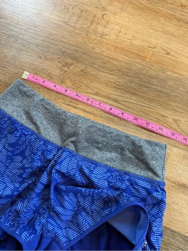 MPG Royal Blue Floral Athletic Shorts with Gray Waistband Size XS - Image 5