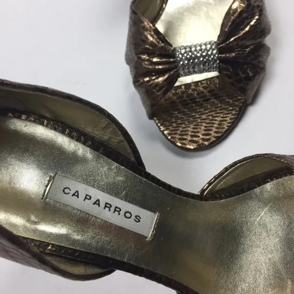 Caparros Copper Faux Snakeskin Embellished‎ Heels - Image 8